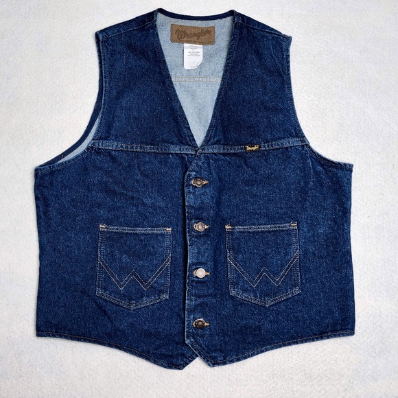 Wrangler Other - Vintage Wrangler Denim Vest Mens Large 45 USA 90s Western Cowboy Indie Workwear